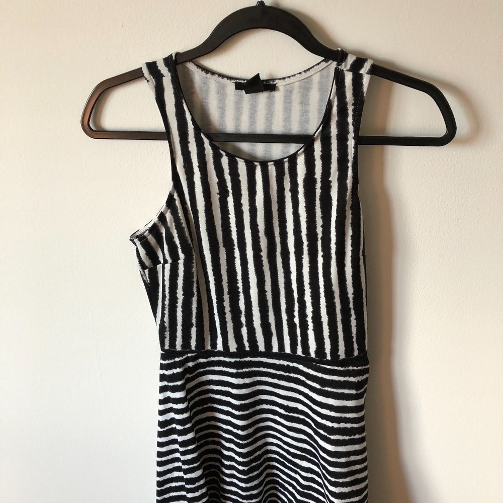 Black and White Stripped Skater Dress